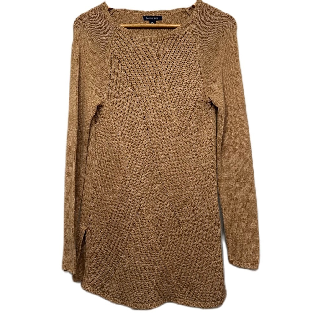 Lands’‎ End Tight Knit Sweater Medium 10-12 - Picture 2 of 11